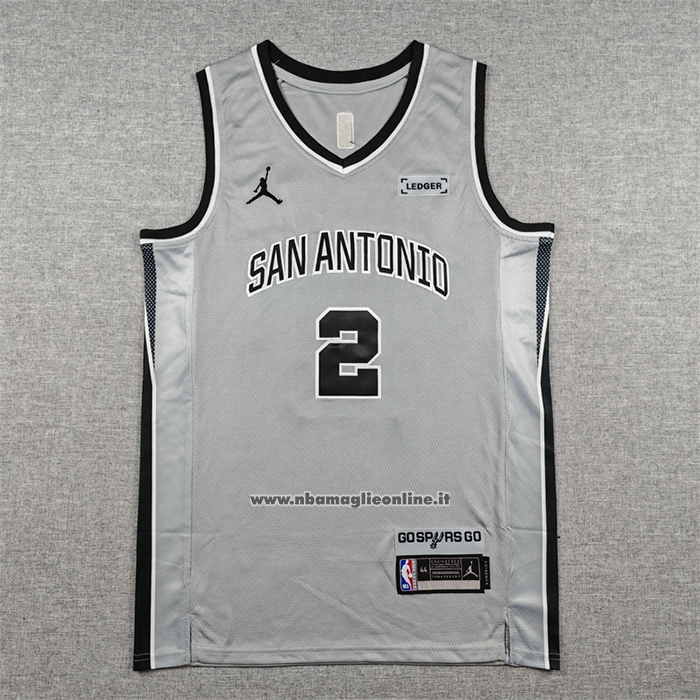 Maglia San Antonio Spurs Dylan Harper No 2 Statement 2025-26 Grigio